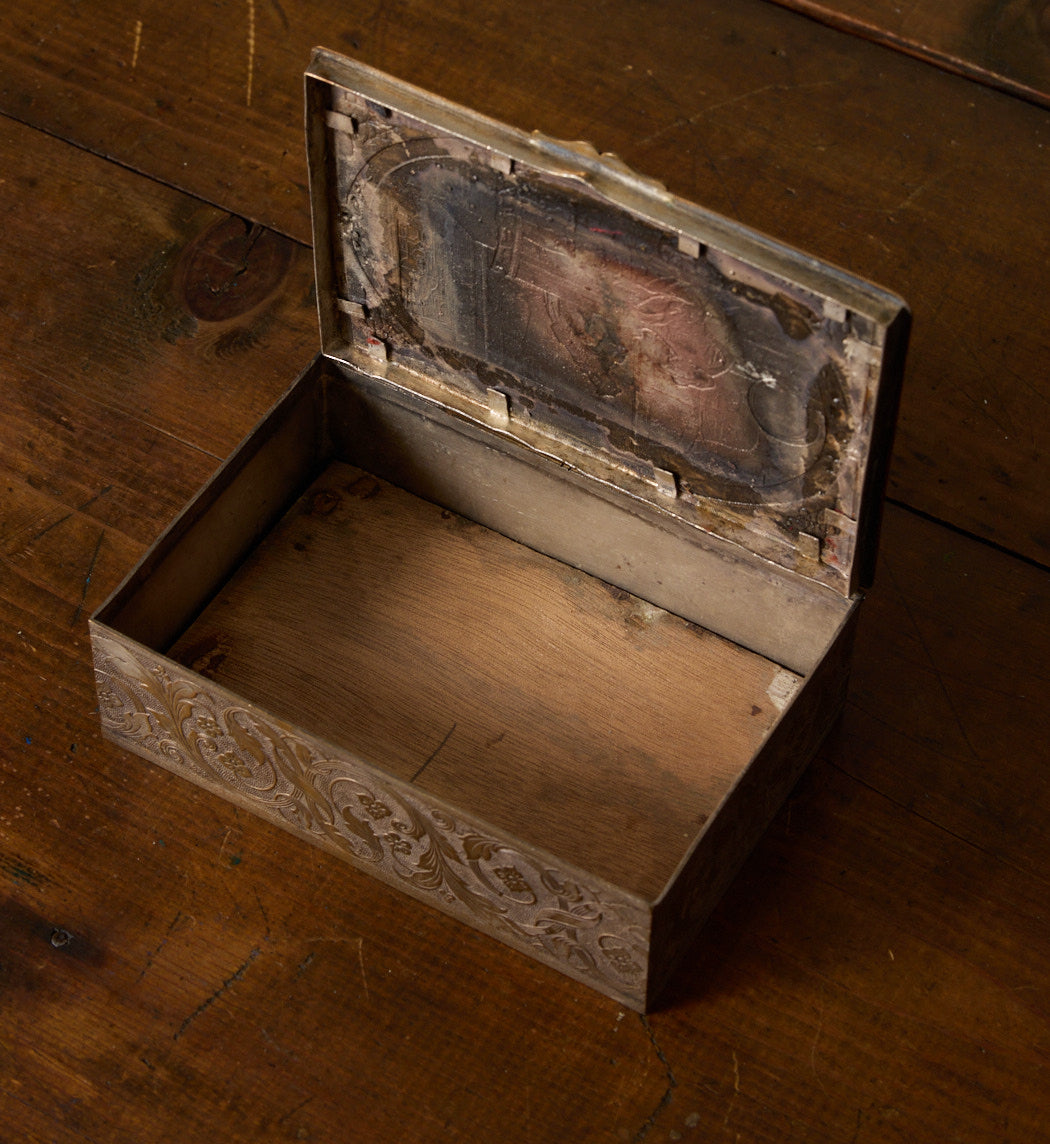 LATE 19TH CENTURY BRASS JEWELRY BOX