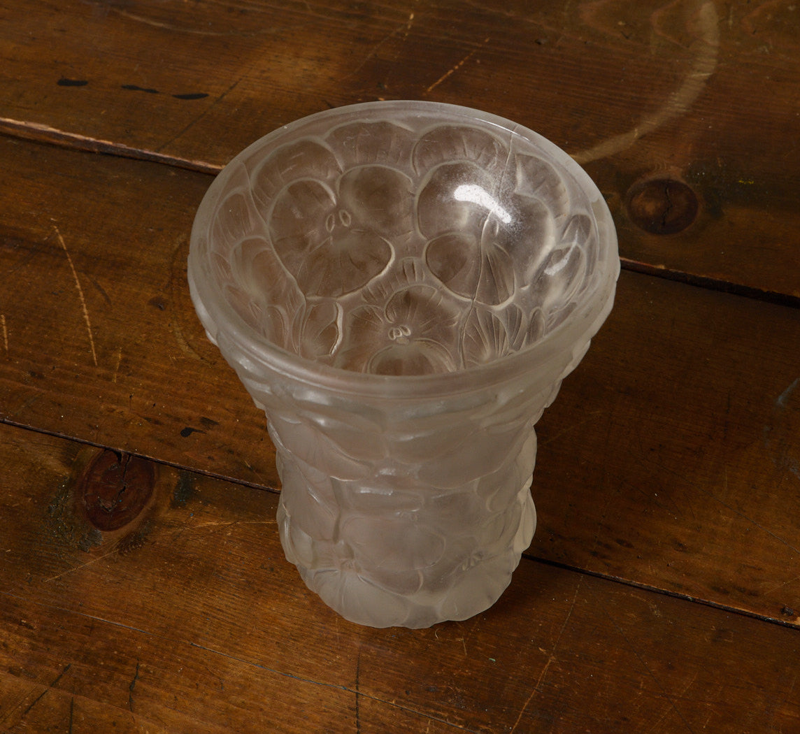 1930S ART DECO FLOWER GLASS VASE