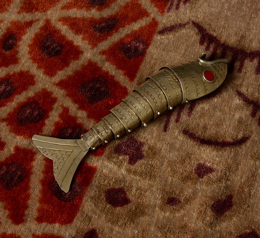 VINTAGE MEXICAN BRASS ARTICULATING FISH BOTTLE OPENER