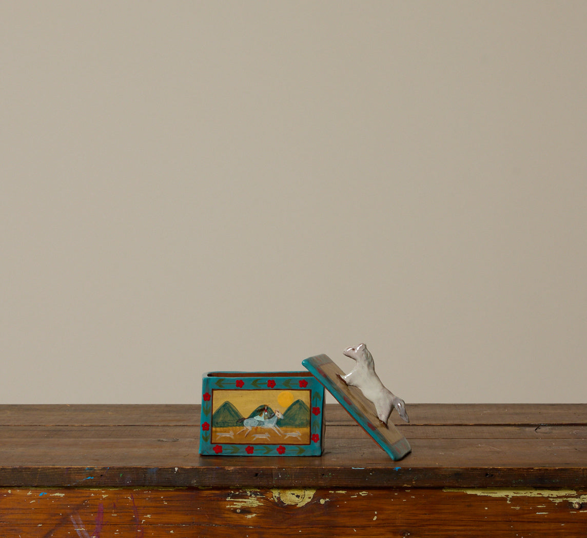 COWGIRL BOX BY LUCY MCCALL IN TURQUOISE