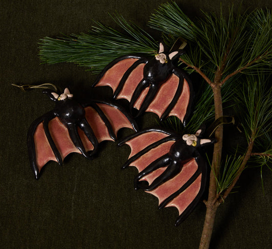 BLACK BAT ORNAMENT BY PEARCE WILLIAMS