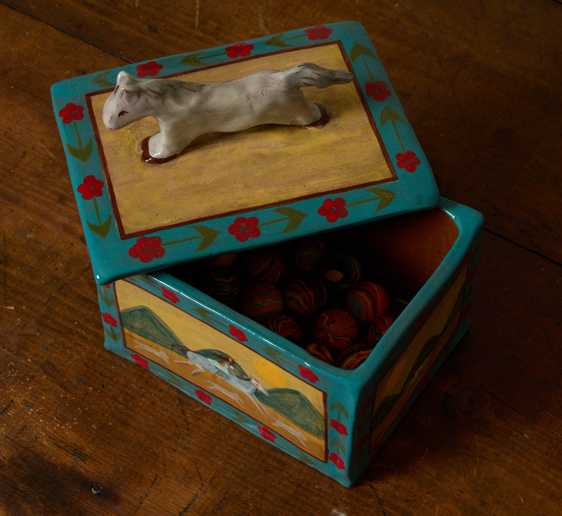 COWGIRL BOX BY LUCY MCCALL IN TURQUOISE