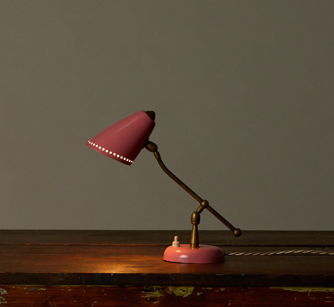 1950S ITALIAN PINK TABLE LAMP