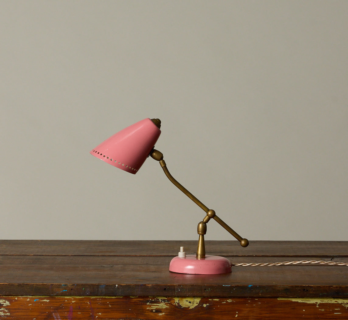 1950S ITALIAN PINK TABLE LAMP