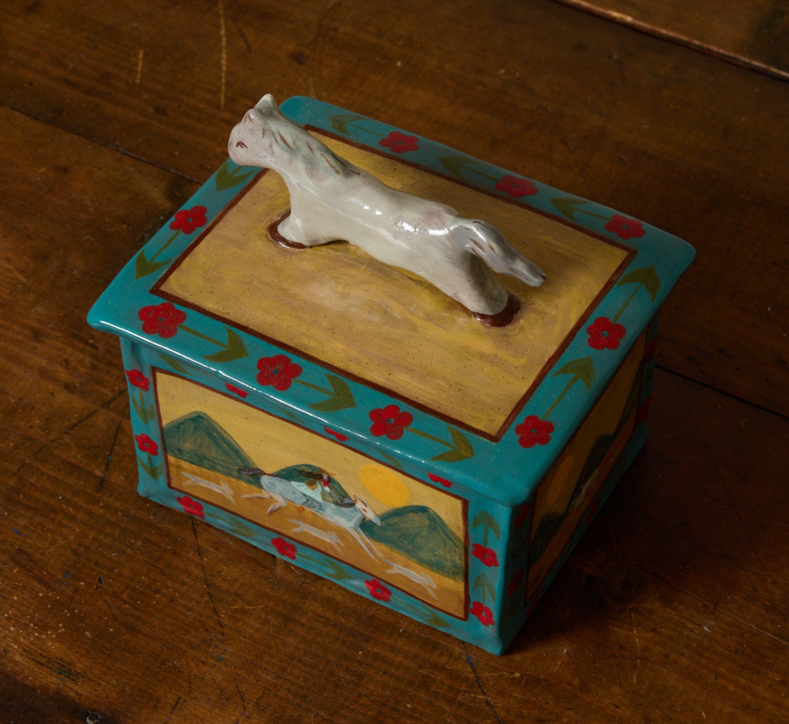COWGIRL BOX BY LUCY MCCALL IN TURQUOISE