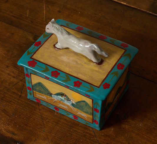 COWGIRL BOX BY LUCY MCCALL IN TURQUOISE