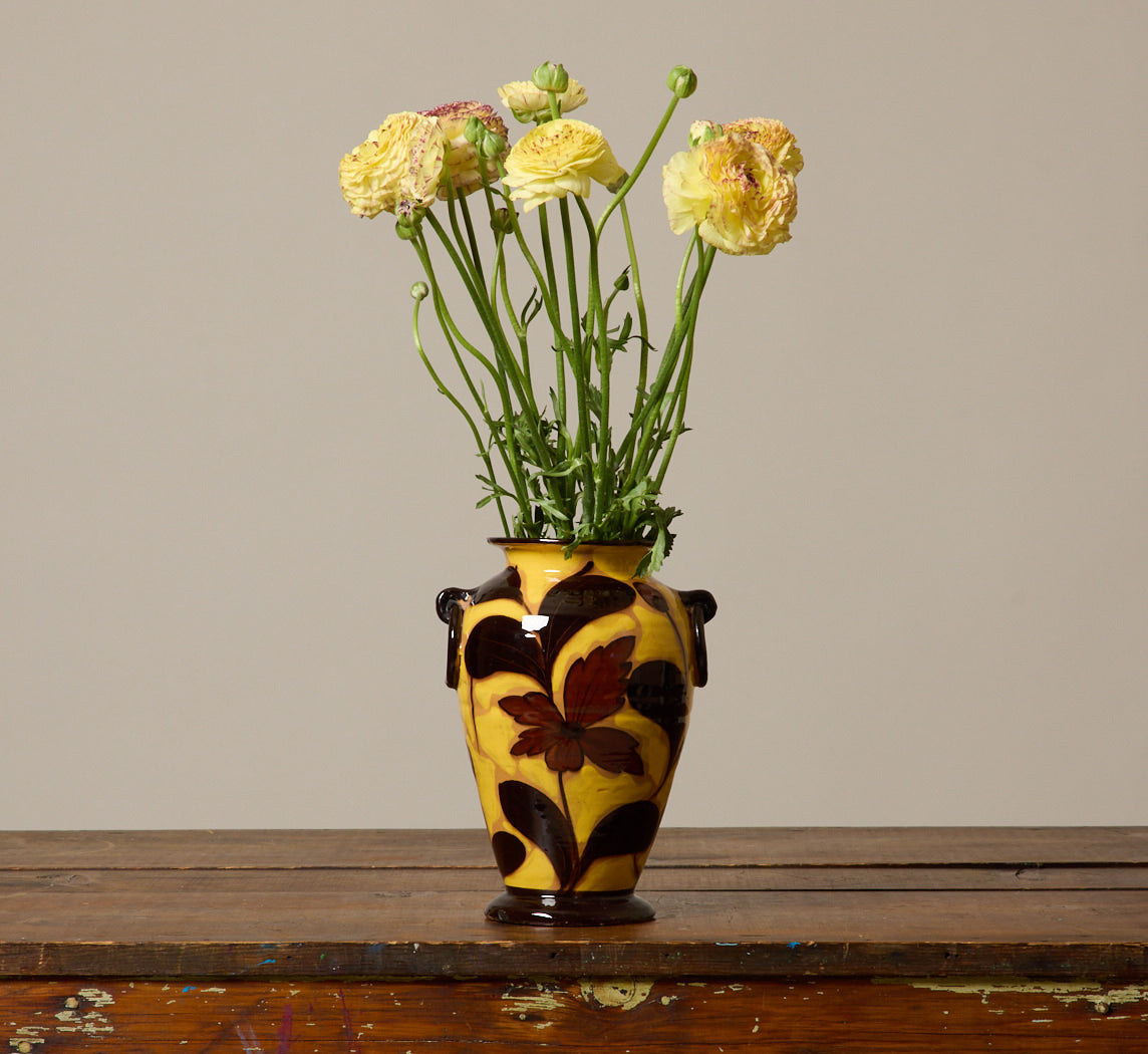 ART DECO PAINTED EARTHENWARE VASE, C. 1930