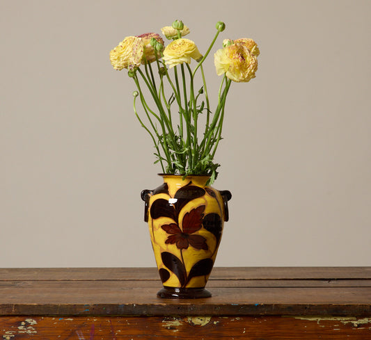 ART DECO PAINTED EARTHENWARE VASE, C. 1930