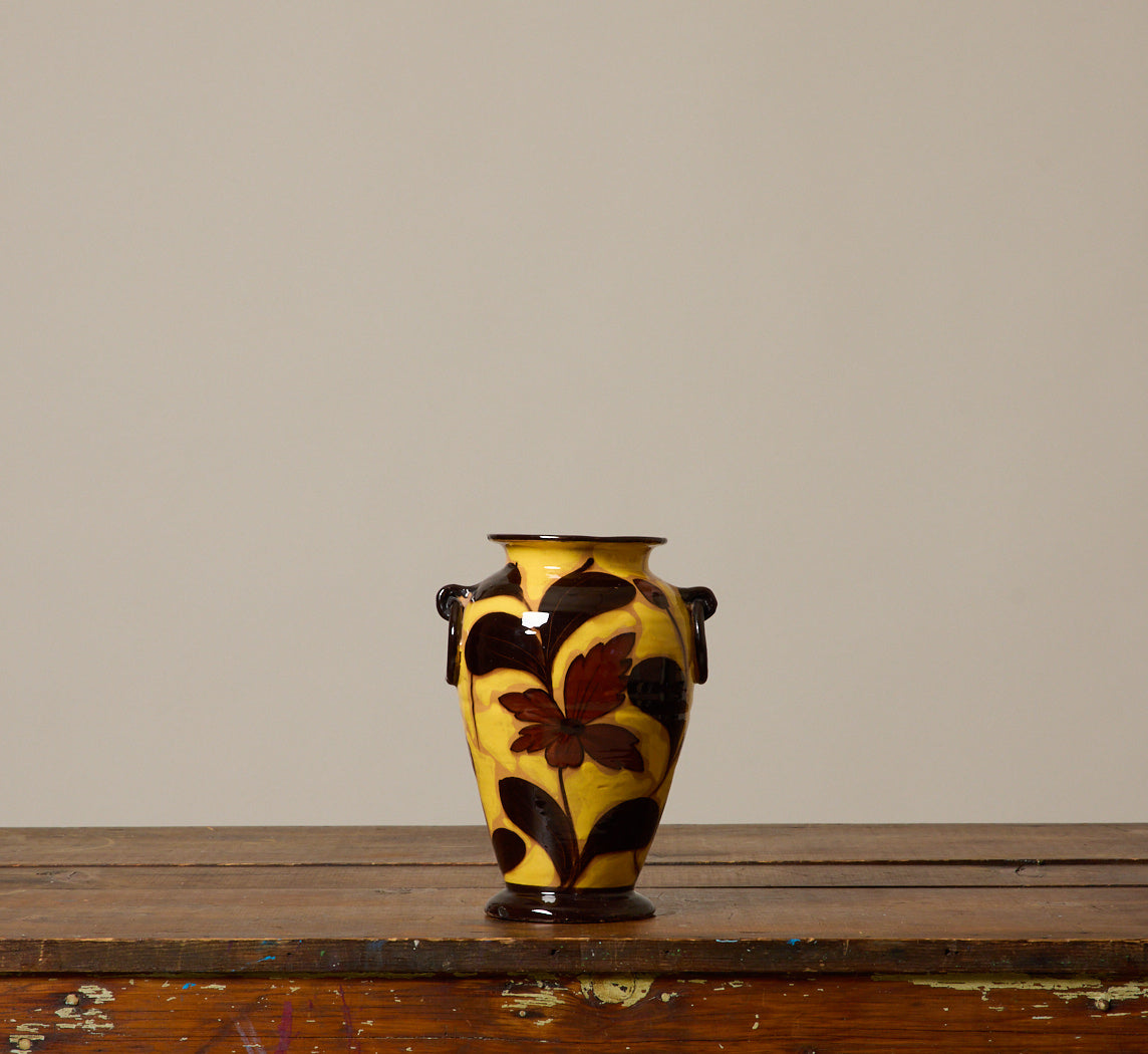 ART DECO PAINTED EARTHENWARE VASE, C. 1930