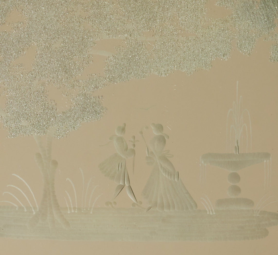 1950S ITALIAN ROUND ETCHED MURANO GLASS TRAY