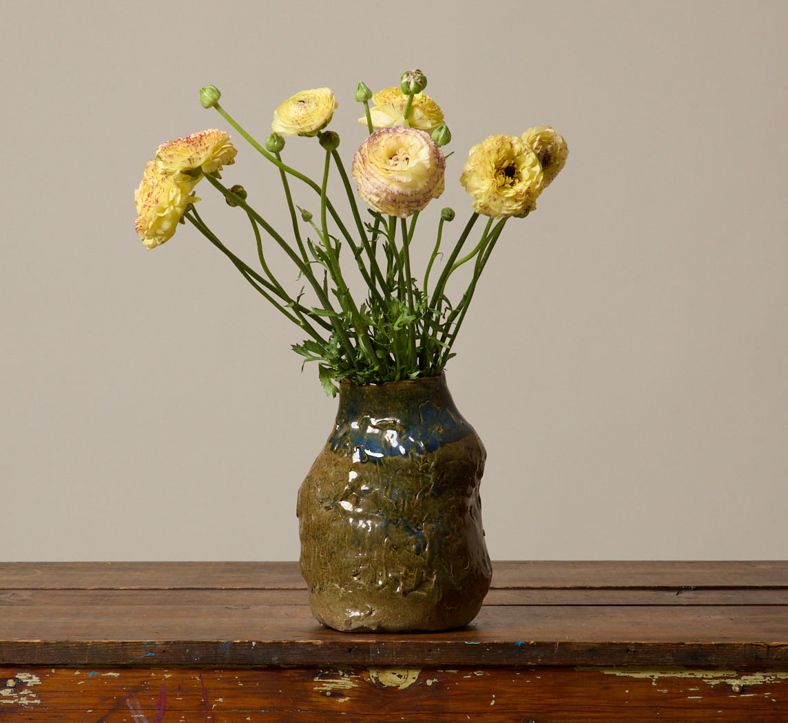 VINTAGE FOLK ART STONEWARE VASE