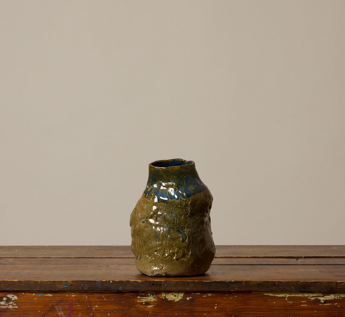VINTAGE FOLK ART STONEWARE VASE