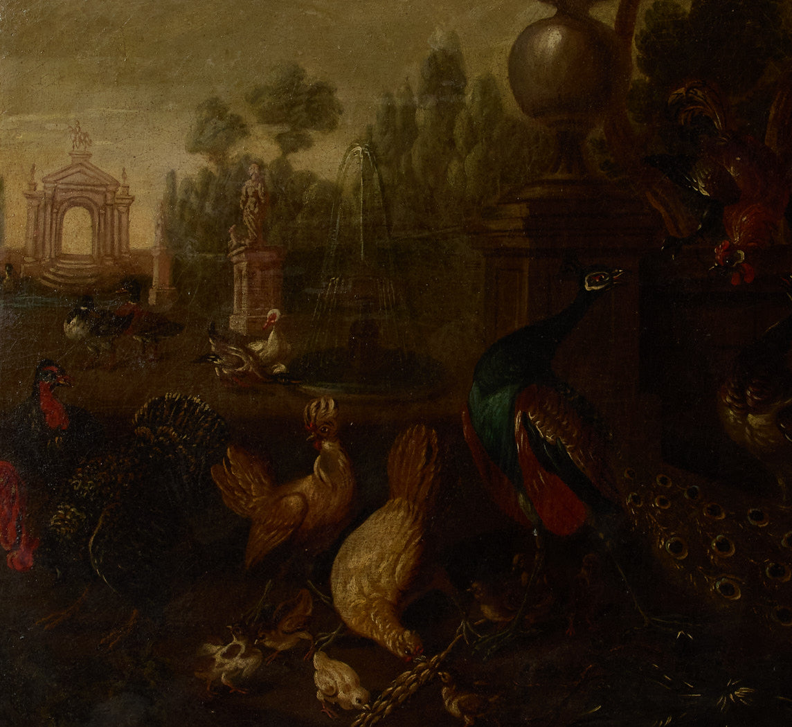 17TH CENTURY "WHIM OF BIRDS" SCENE