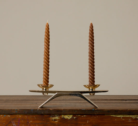 1960S SILVER-PLATED BRASS CANDLE HOLDER BY KURT RADTKE FOR WMF