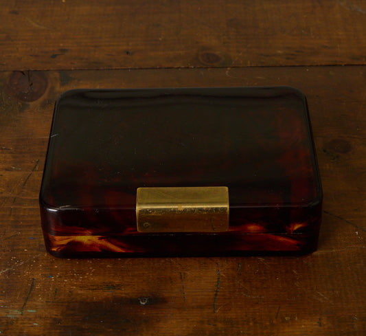 VINTAGE LUCITE TORITIOSE SHELL JEWELRY BOX