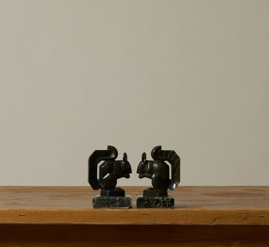 1920S SQUIRREL BOOKENDS SIGNED BY MAX LE VERRIER