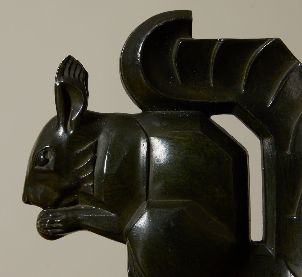 1920S SQUIRREL BOOKENDS SIGNED BY MAX LE VERRIER