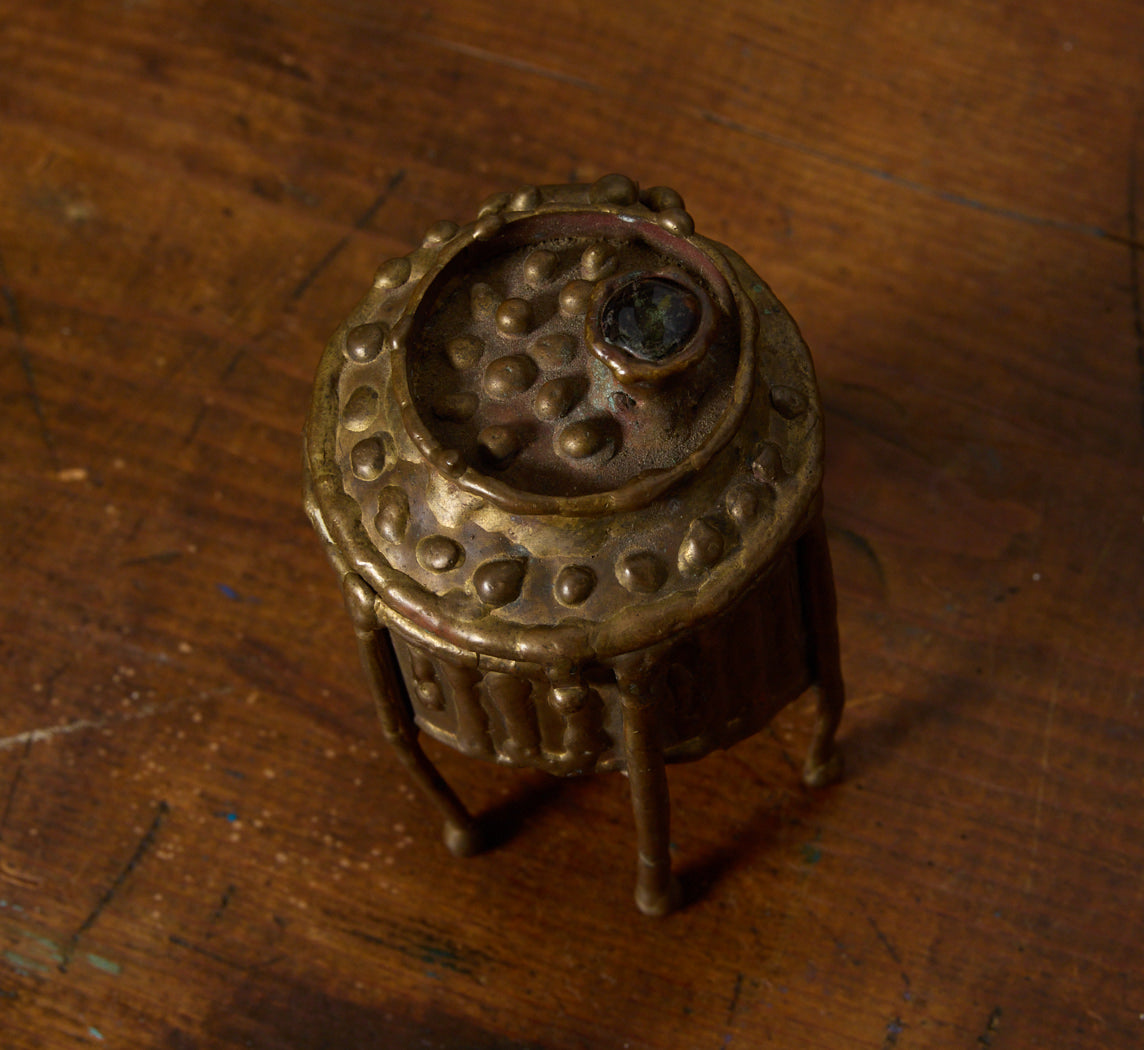 1970S BRUTALIST BRASS TRINKET BOX