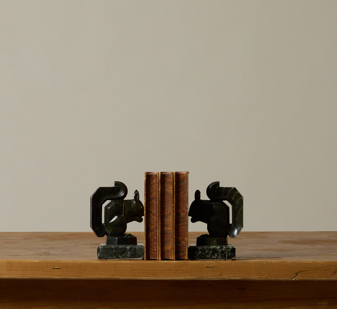 1920S SQUIRREL BOOKENDS SIGNED BY MAX LE VERRIER