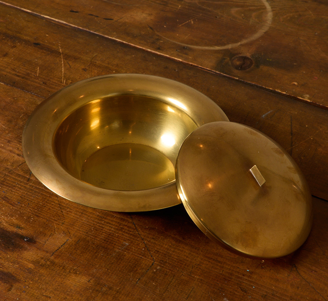 1950S ITALIAN BRASS LIDDED BOWL