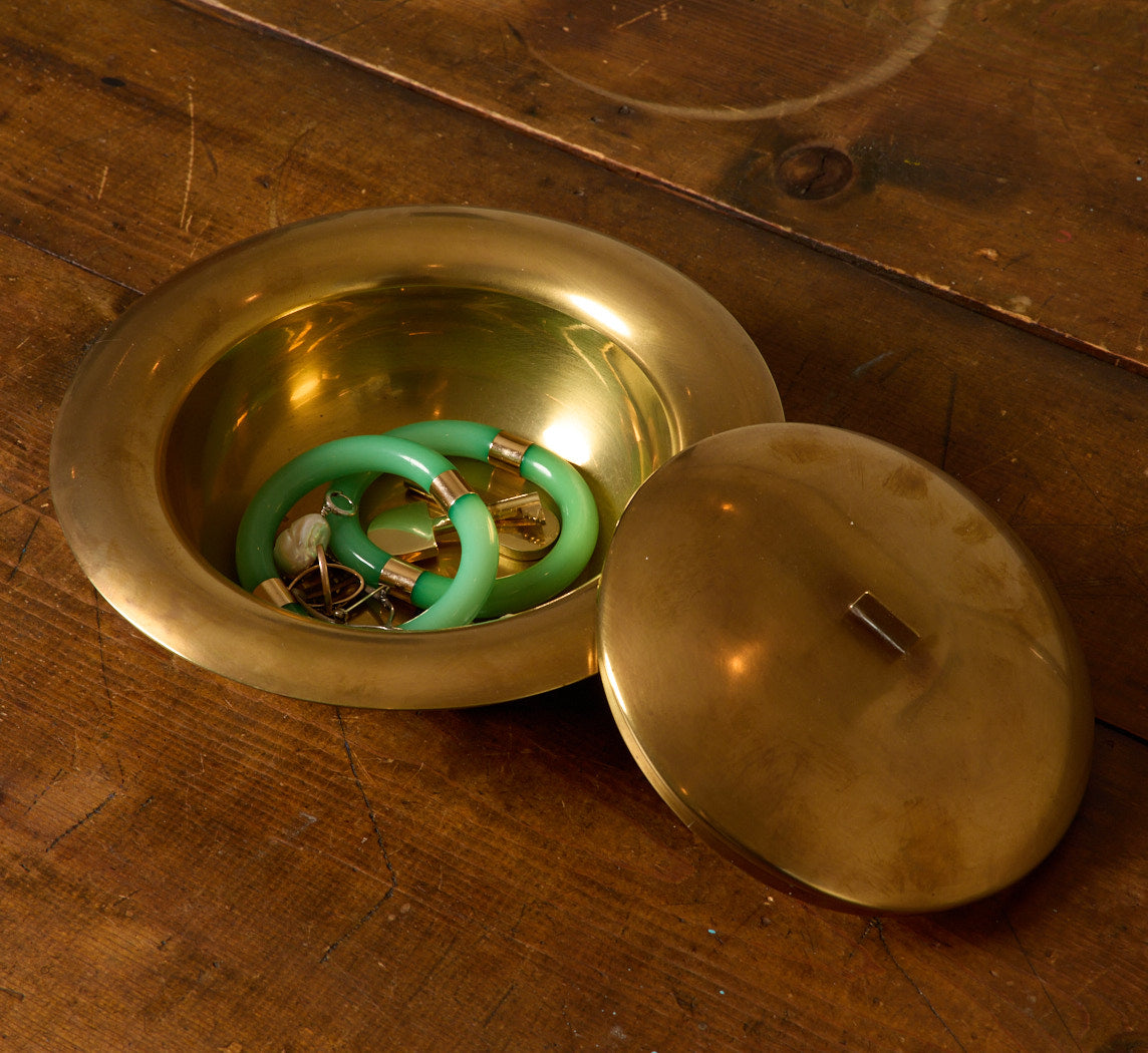 1950S ITALIAN BRASS LIDDED BOWL