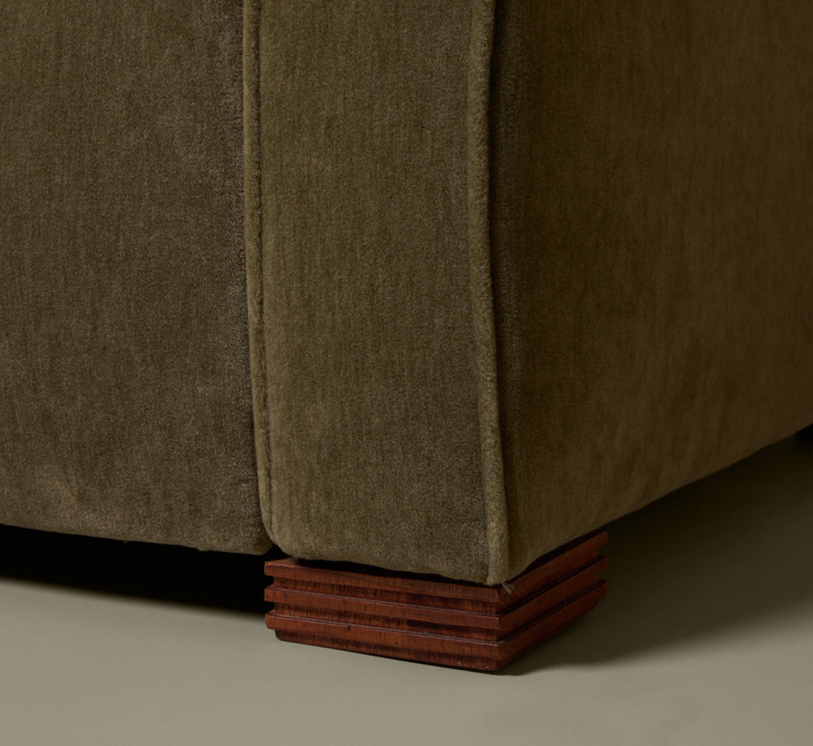 VINTAGE ART DECO STYLE RECLINER ARMCHAIR IN MOHAIR