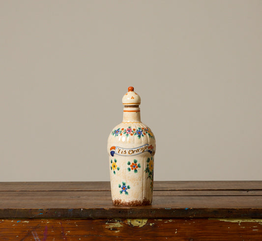 1930S DUTCH HAND PAINTED CERAMIC BOTTLE