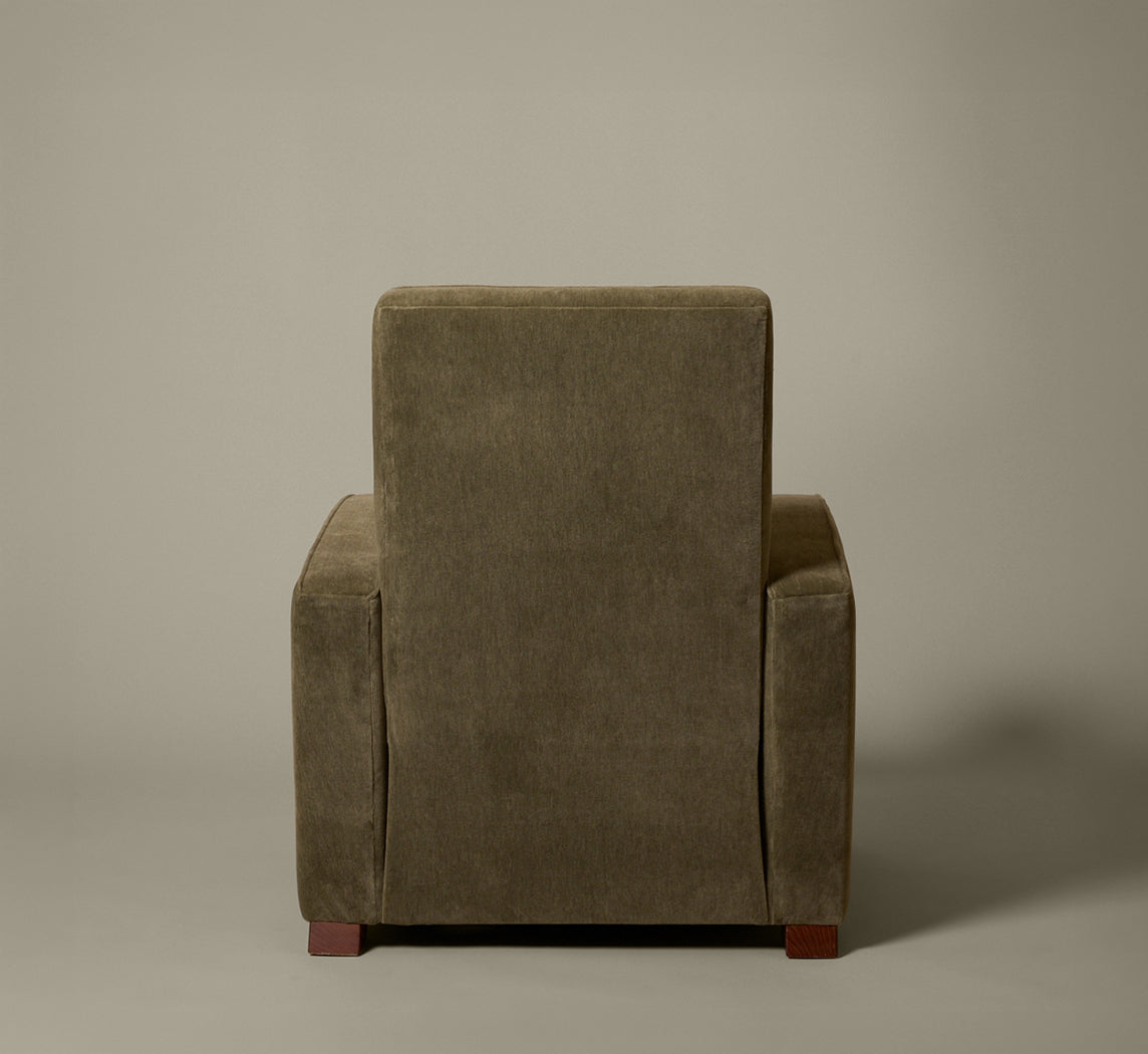 VINTAGE ART DECO STYLE RECLINER ARMCHAIR IN MOHAIR