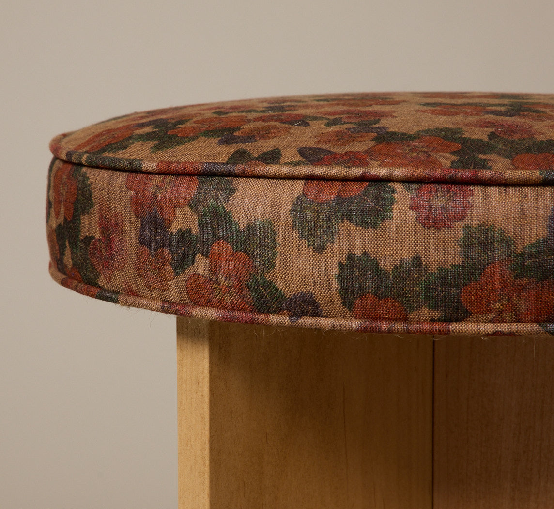PIERCE & WARD LLOYD SIDE STOOL IN MAPLE AND AUTUMN FLORAL