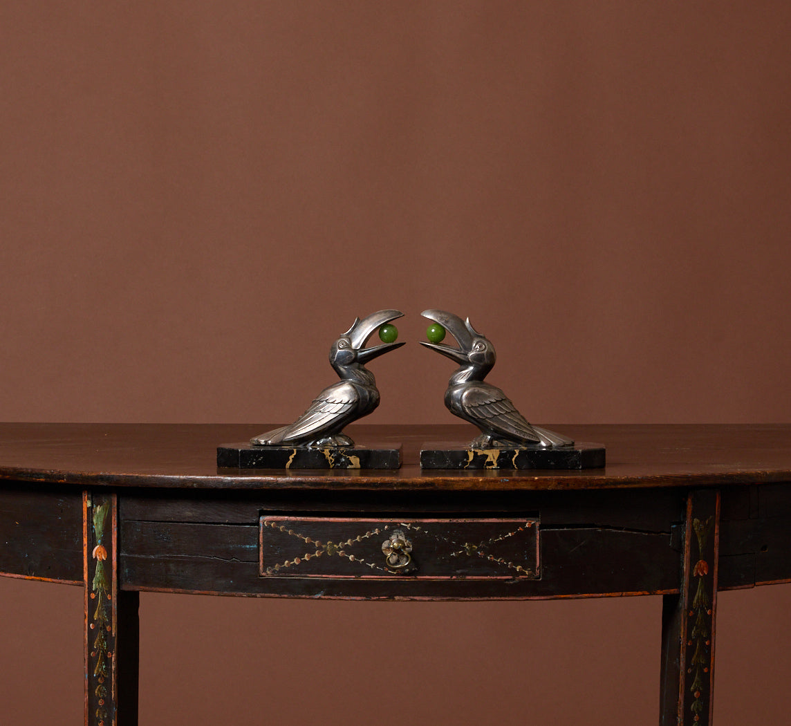 PAIR OF ART DECO TOUCAN BOOKENDS BY FRANÇOIS MOREAU
