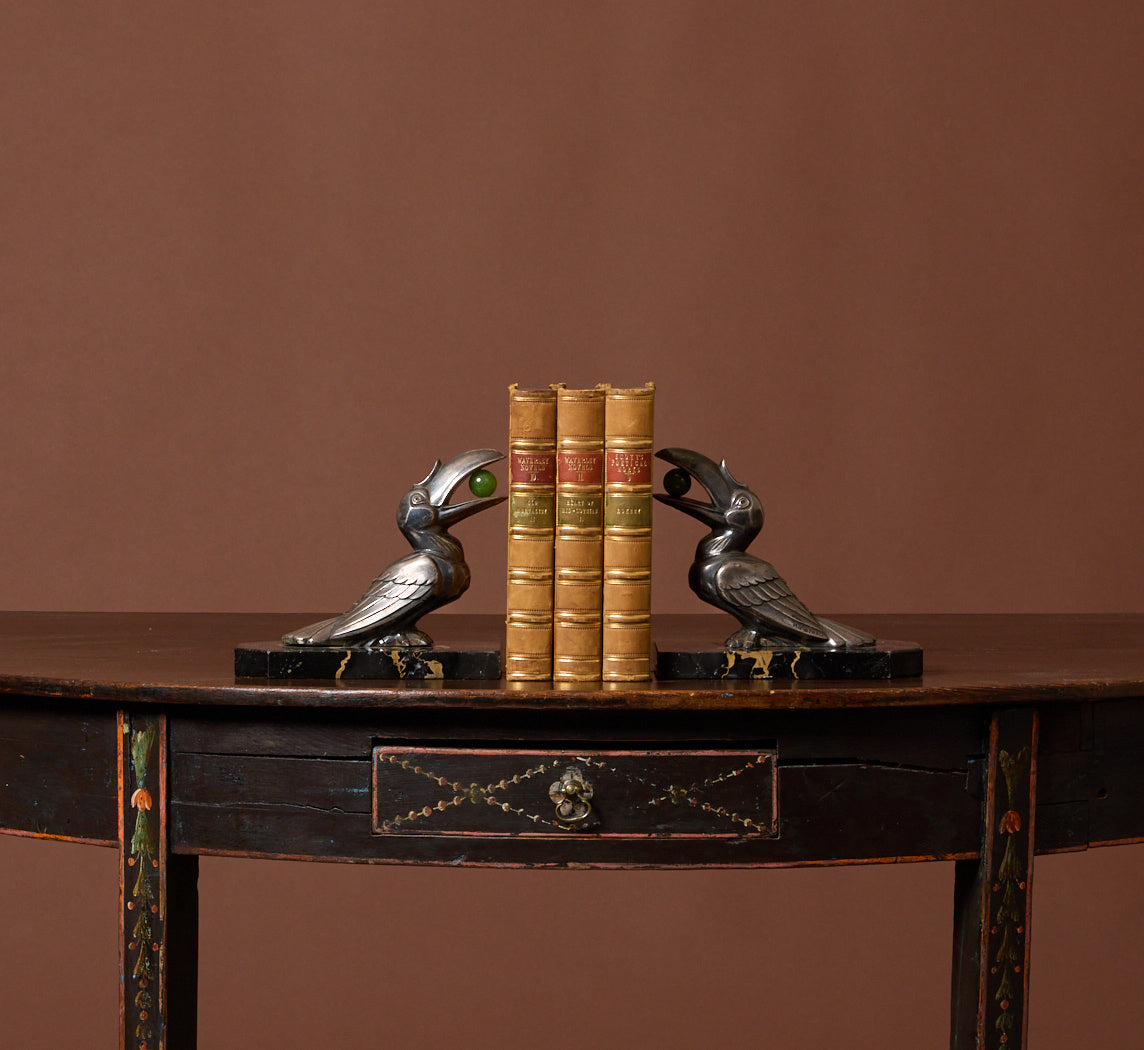 PAIR OF ART DECO TOUCAN BOOKENDS BY FRANÇOIS MOREAU