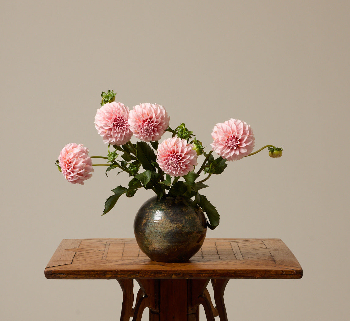 VINTAGE PINE CONE SPHERE EARTHENWARE VASE
