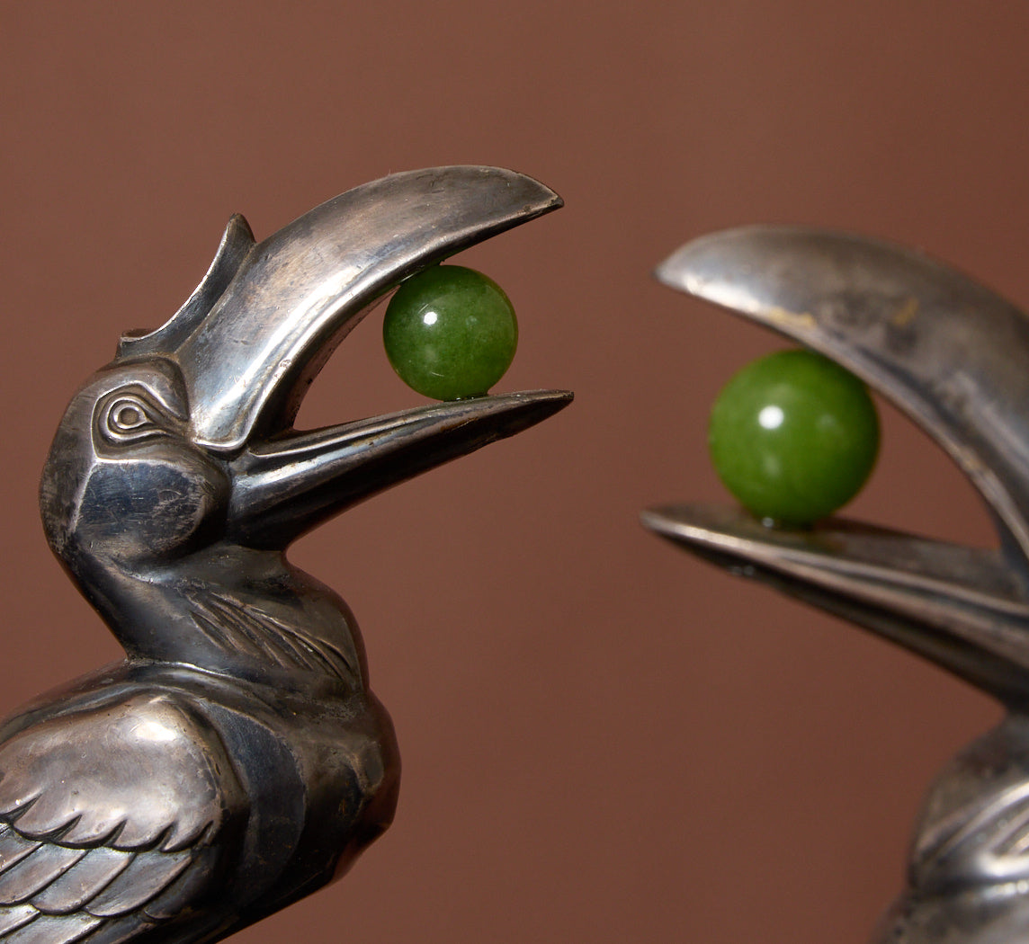 PAIR OF ART DECO TOUCAN BOOKENDS BY FRANÇOIS MOREAU