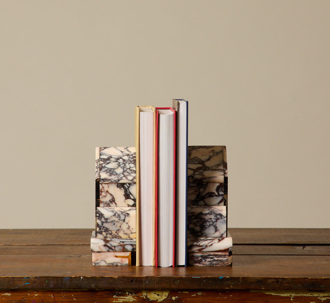 PAIR OF 1910S FRENCH MARBLE BOOKENDS