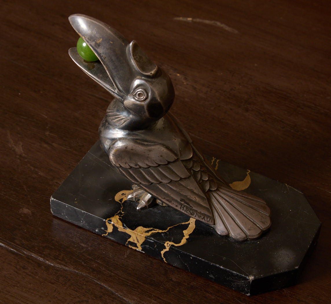 PAIR OF ART DECO TOUCAN BOOKENDS BY FRANÇOIS MOREAU