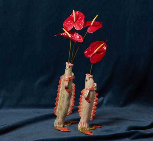 CORAL FISH VASE BY PEARCE WILLIAMS