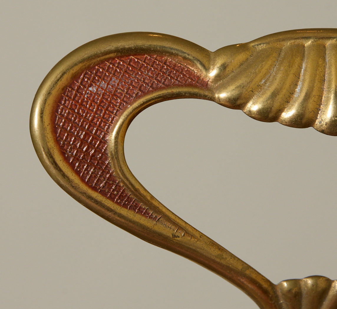 SET OF 4 1920S ITALIAN BRASS AND ENAMEL HOOKS