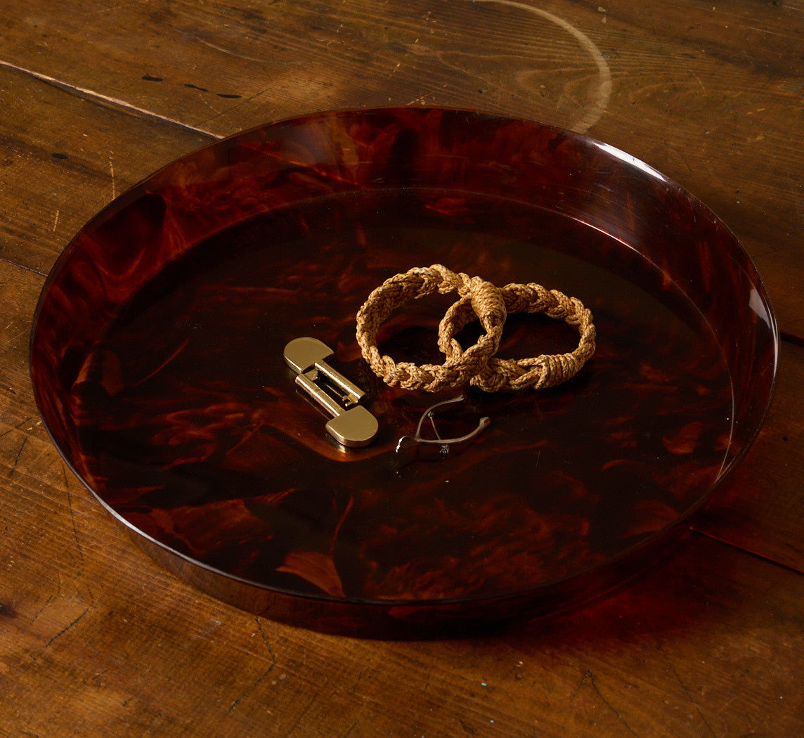 1970S ITALIAN TORTOISE SHELL LUCITE TRAY