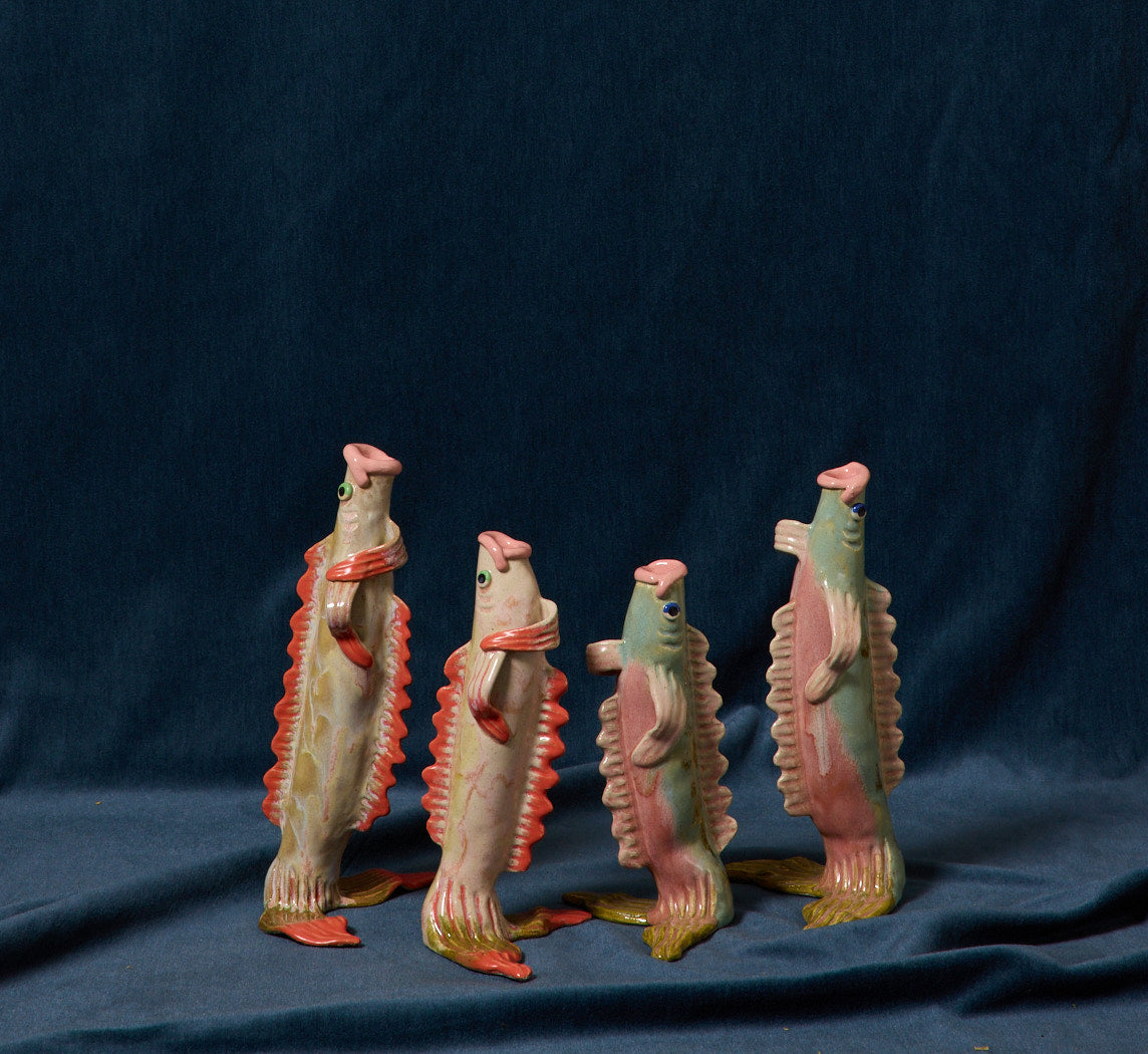 CORAL FISH VASE BY PEARCE WILLIAMS