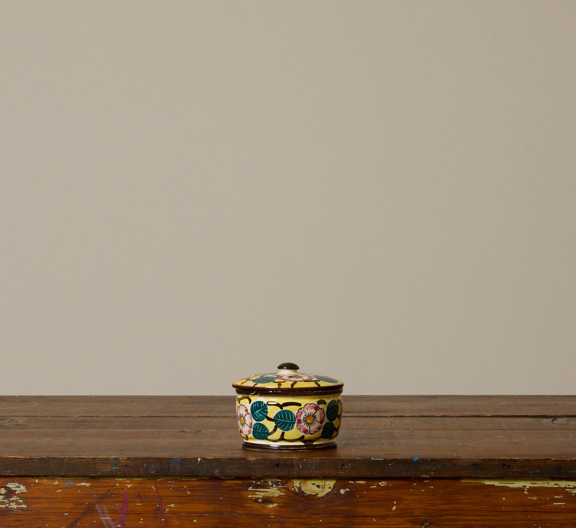 HAND PAINTED FLORAL LIDDED BOX