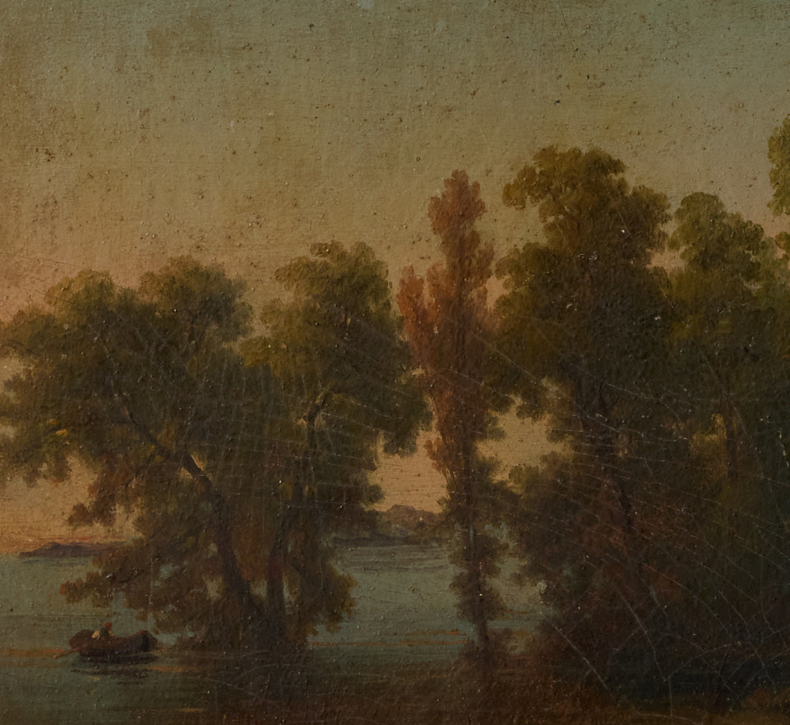 19TH CENTURY ITALIAN RIVER LANDSCAPE BY CARLO JOTTI (1826-1905)