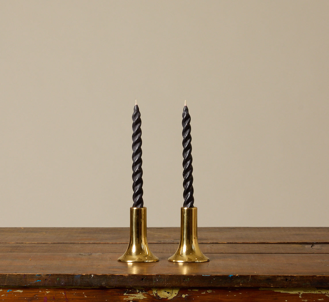 PAIR OF VINTAGE SOLID BRASS CANDLESTICK HOLDERS