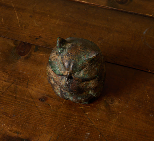 VINTAGE JAPANESE CAST IRON OWL INCENSE BURNER