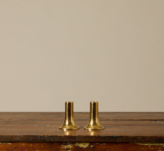 PAIR OF VINTAGE SOLID BRASS CANDLESTICK HOLDERS