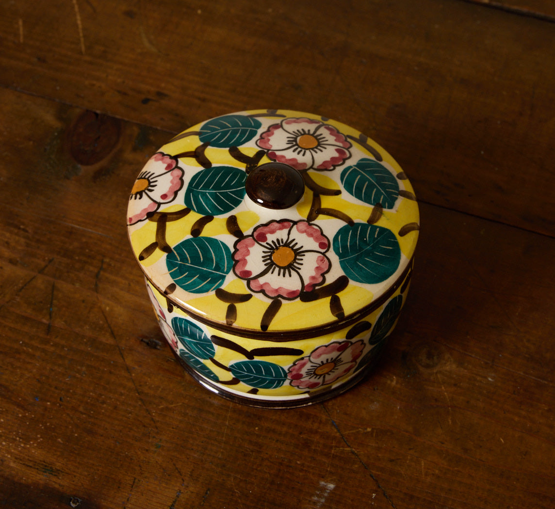 HAND PAINTED FLORAL LIDDED BOX
