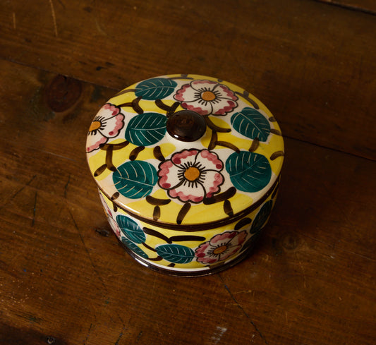 HAND PAINTED FLORAL LIDDED BOX