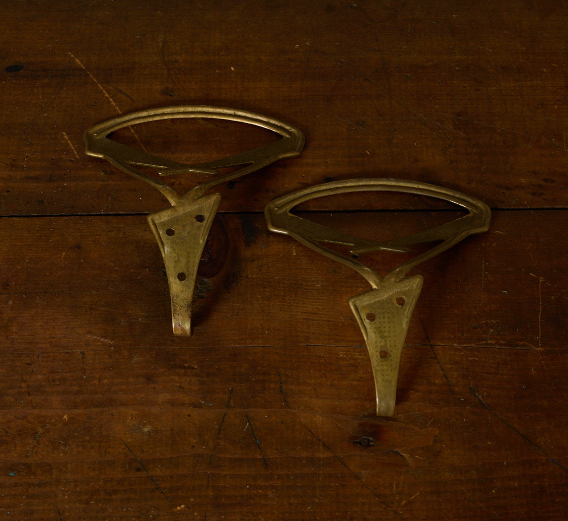 PAIR OF MID CENTURY ART DECO STYLE COAT HOOKS