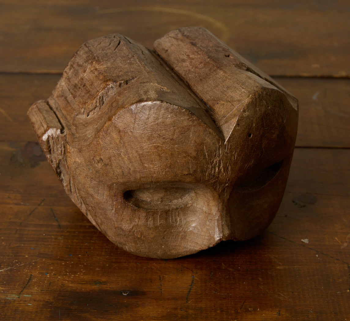 CARVED WOODEN MASQUERADE MASK