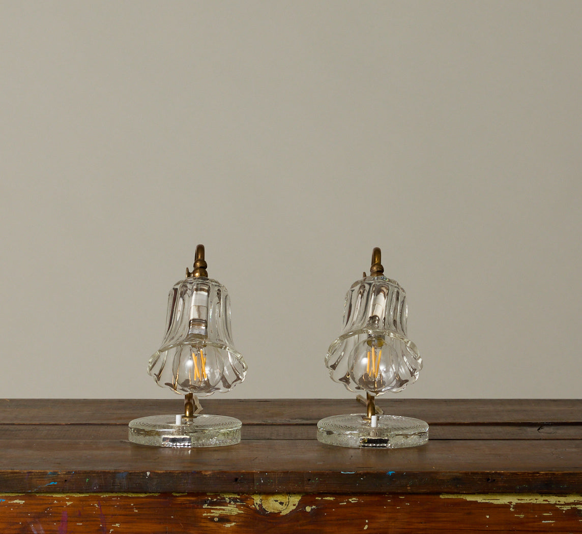 PAIR OF BELLFLOWER MURANO GLASS TABLE LAMPS