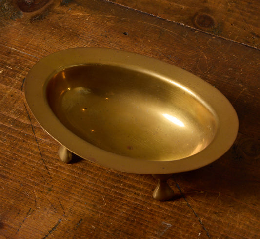 VINTAGE CLAWFOOT BRASS TRINKET DISH